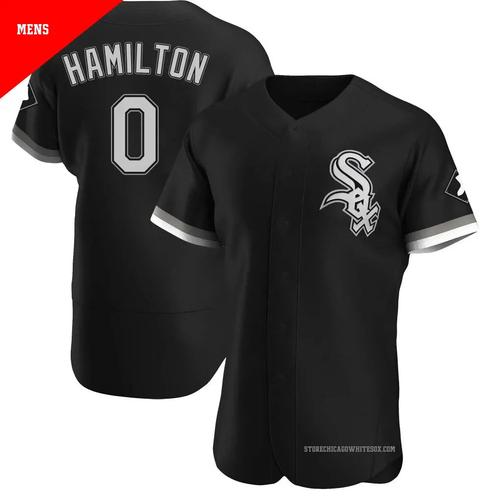 Men's ＃0 Billy Hamilton Chicago White Sox Black Authentic Alternate Jersey