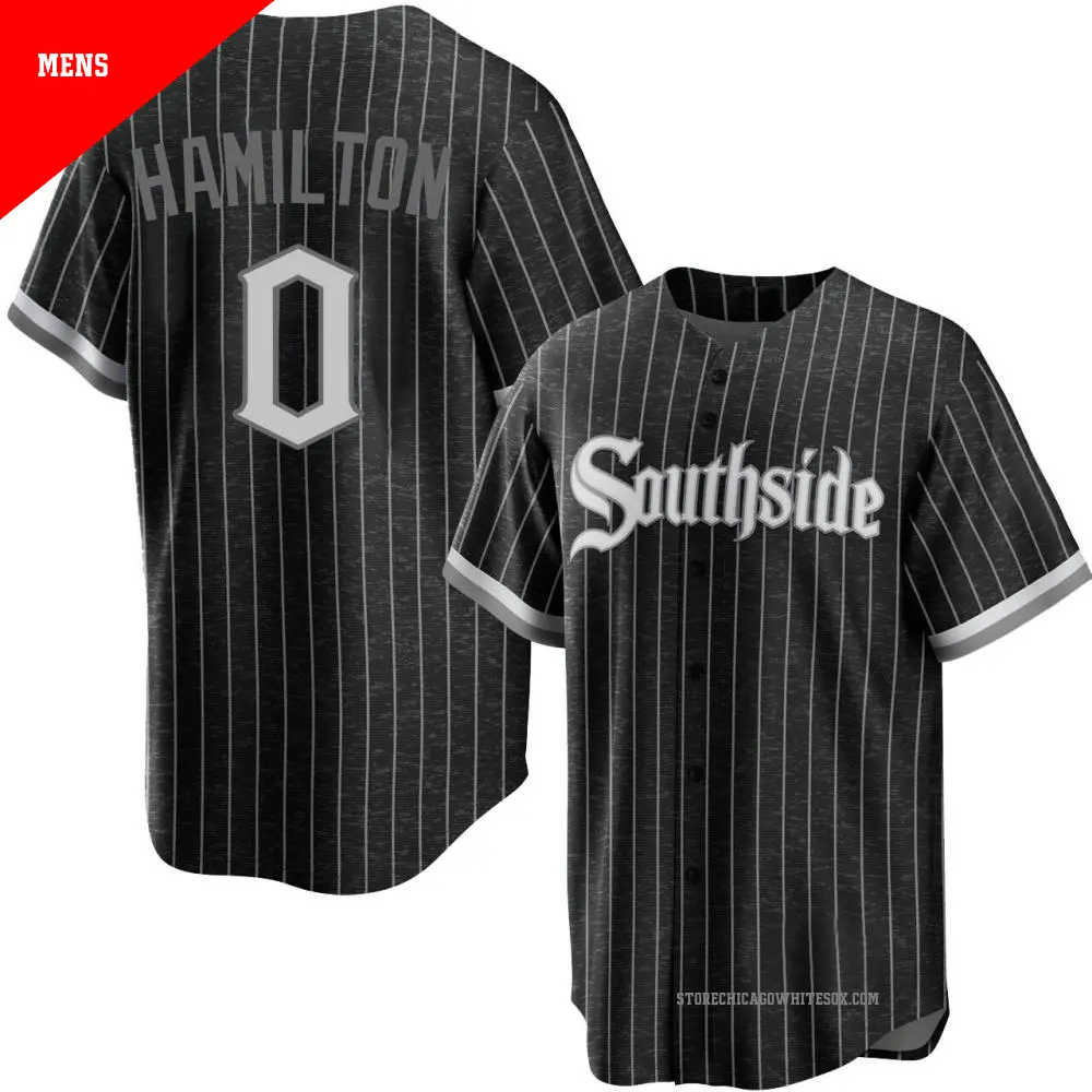 Men's ＃0 Billy Hamilton Chicago White Sox Black Replica 2021 City Connect Jersey