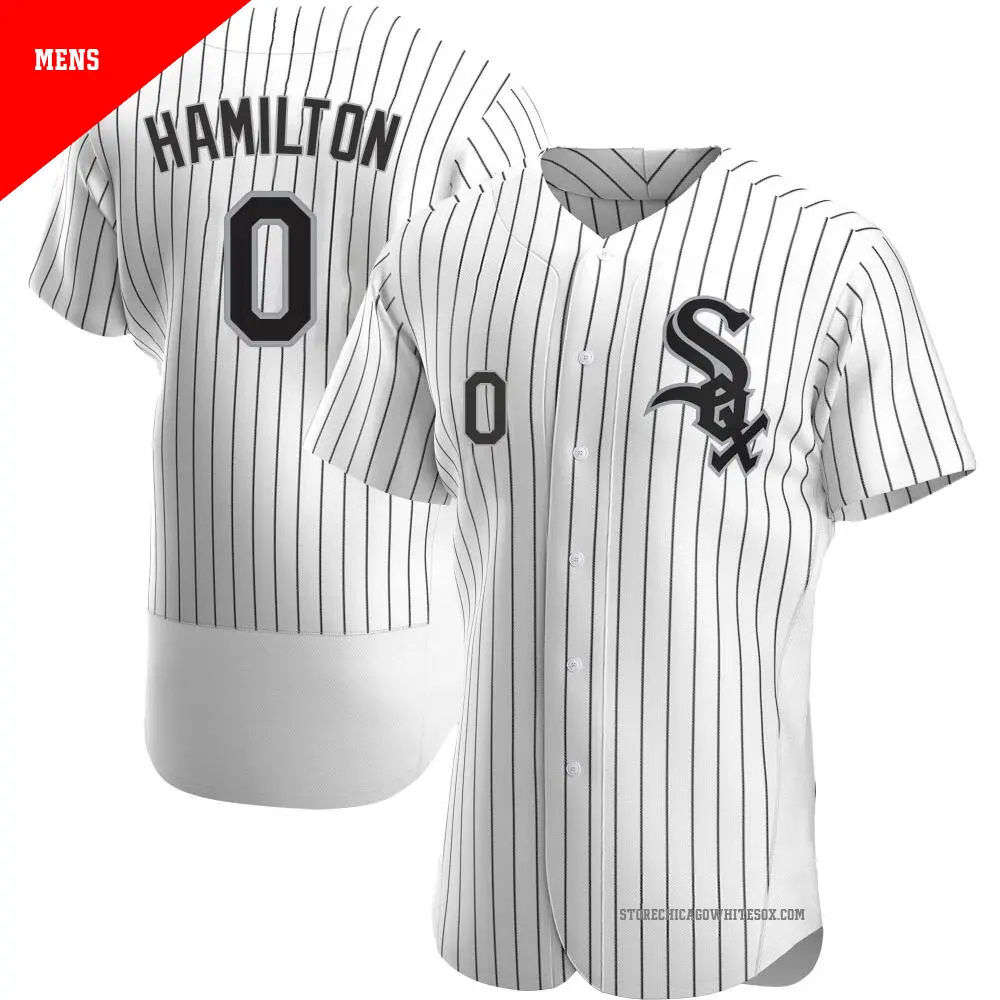 Men's ＃0 Billy Hamilton Chicago White Sox White Authentic Home Jersey