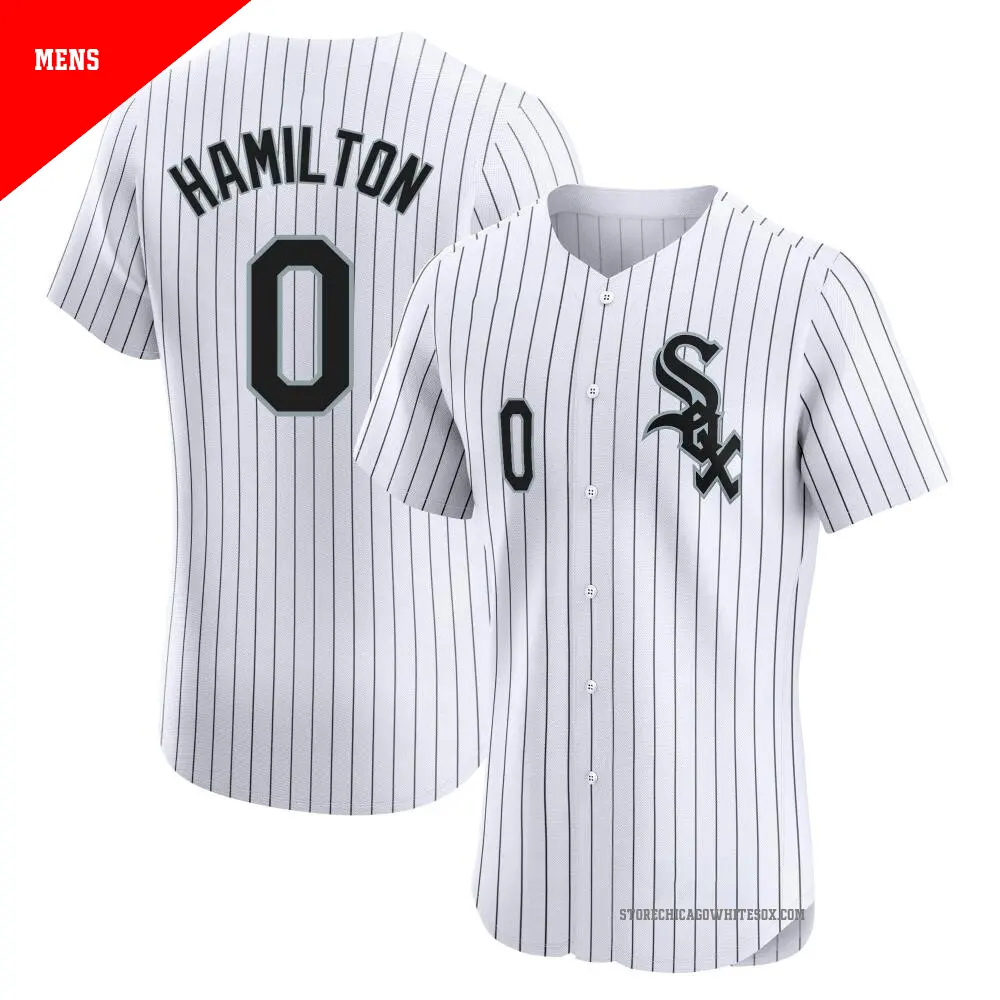 Men's ＃0 Billy Hamilton Chicago White Sox White Elite Home Jersey