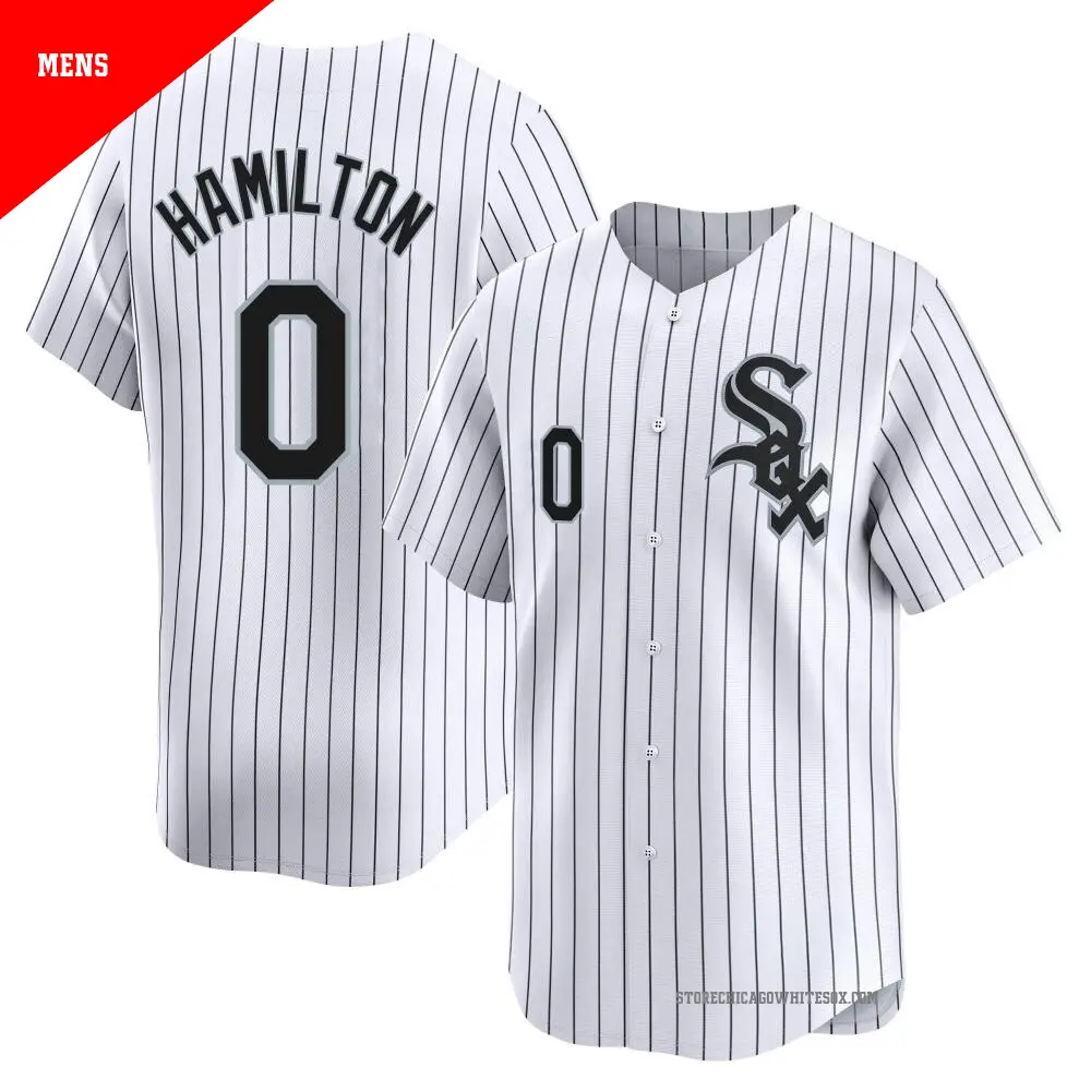 Men's ＃0 Billy Hamilton Chicago White Sox White Limited Home Jersey