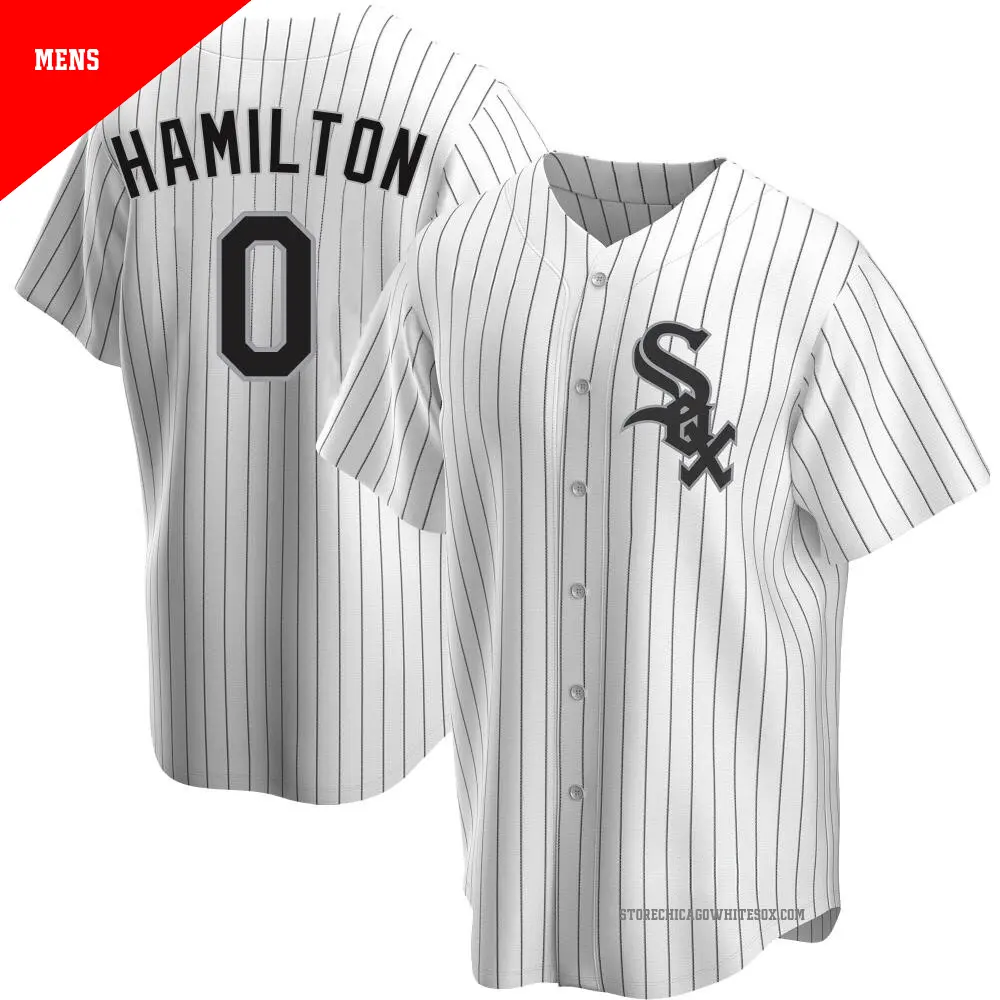 Men's ＃0 Billy Hamilton Chicago White Sox White Replica Home Jersey