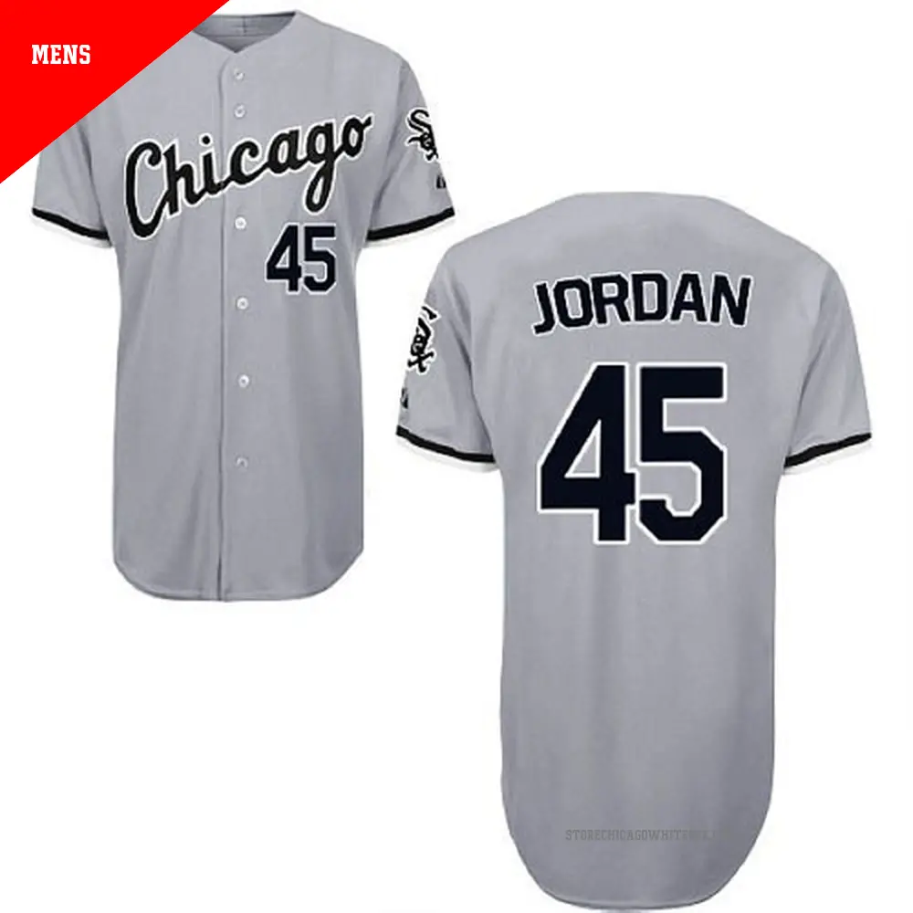 Men's #45 Michael Jordan Chicago White Sox Black Replica Pitch Fashion  Jersey