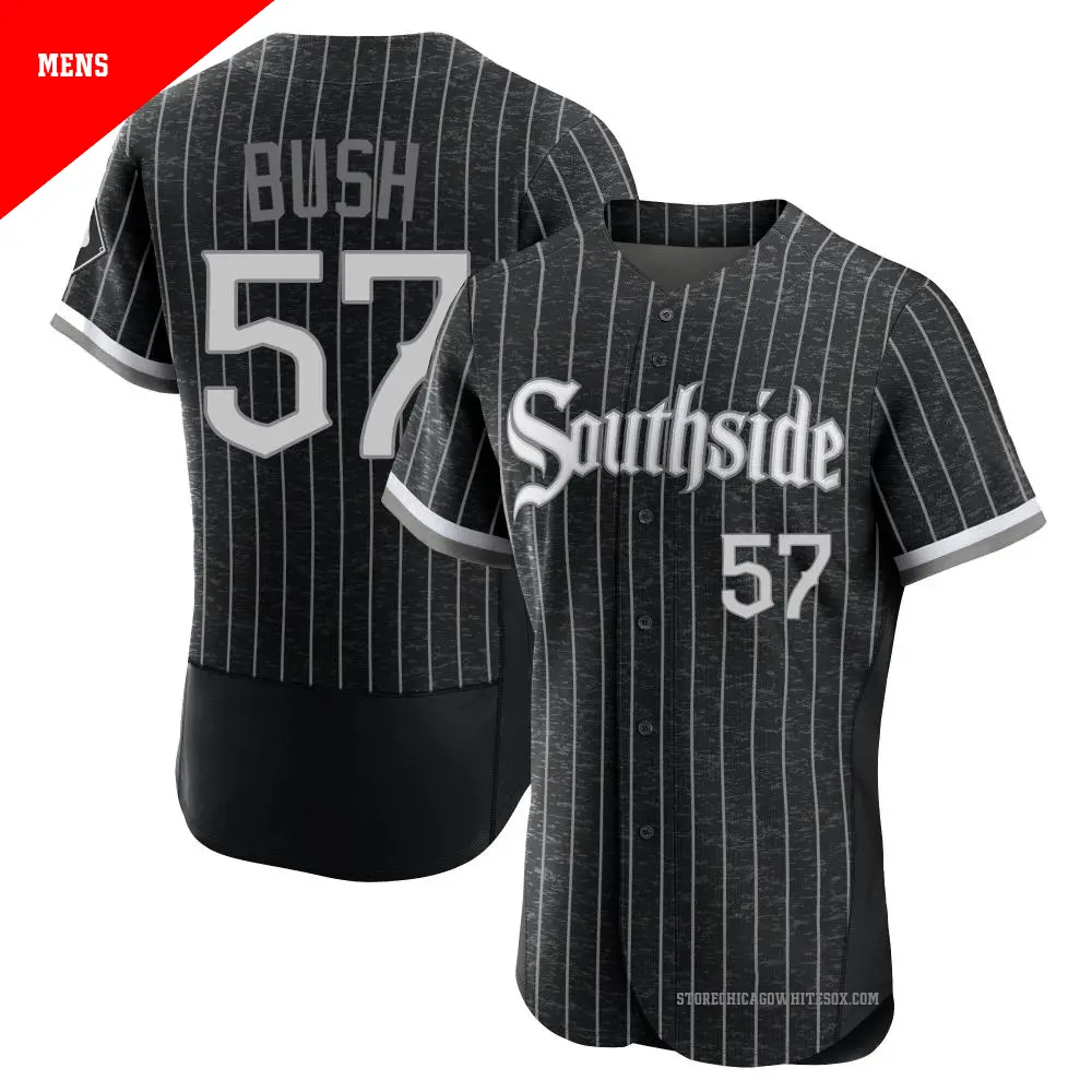 Men's ＃57 Ky Bush Chicago White Sox Black Authentic 2021 City Connect Jersey