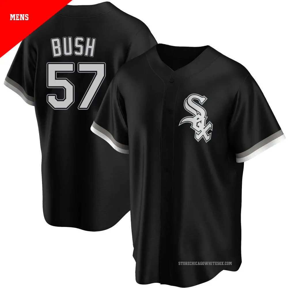 Men's ＃57 Ky Bush Chicago White Sox Black Replica Alternate Jersey