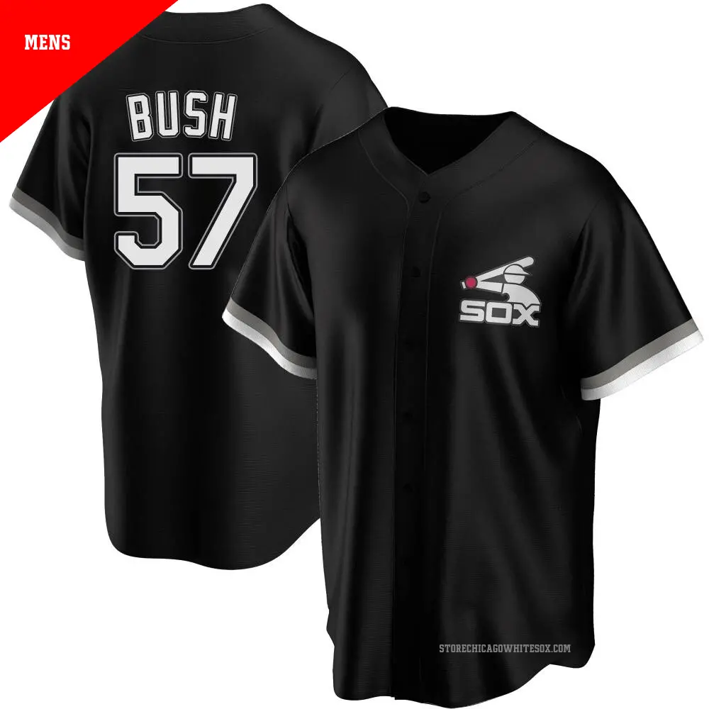 Men's ＃57 Ky Bush Chicago White Sox Black Replica Spring Training Jersey