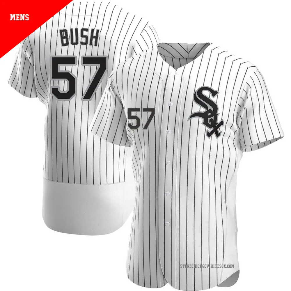 Men's ＃57 Ky Bush Chicago White Sox White Authentic Home Jersey