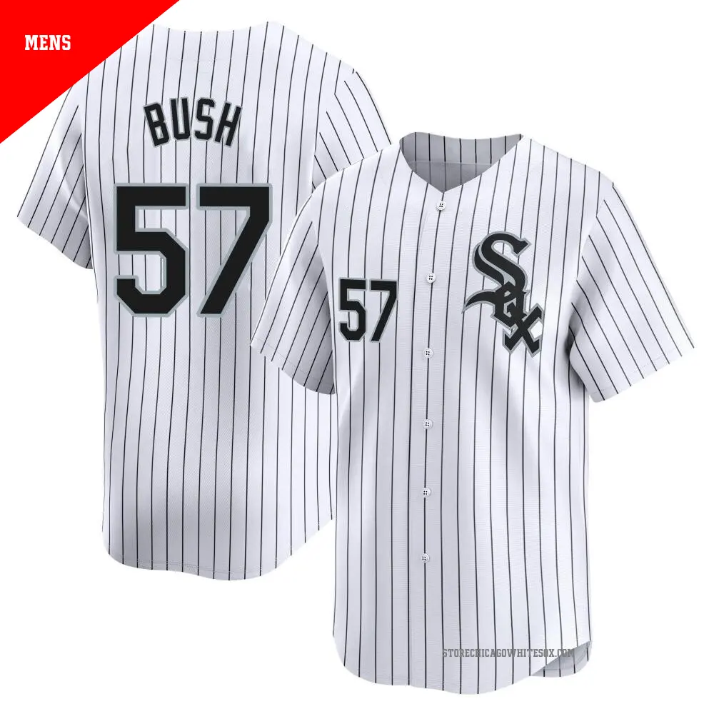 Men's ＃57 Ky Bush Chicago White Sox White Limited Home Jersey