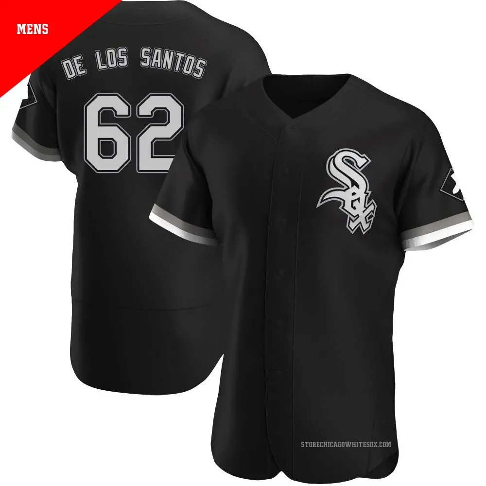 Men's ＃62 Enyel De Los Santos Chicago White Sox Black Authentic Alternate Jersey