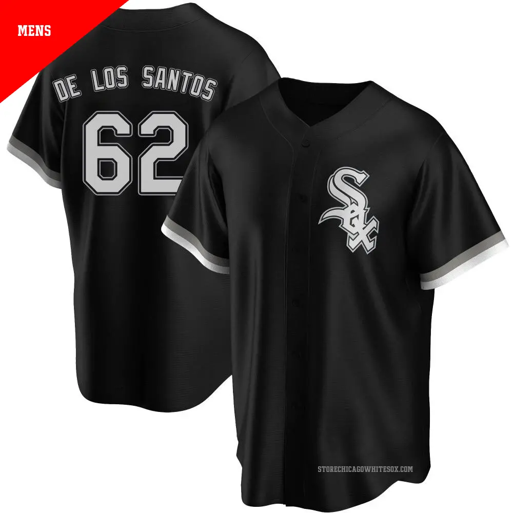 Men's ＃62 Enyel De Los Santos Chicago White Sox Black Replica Alternate Jersey