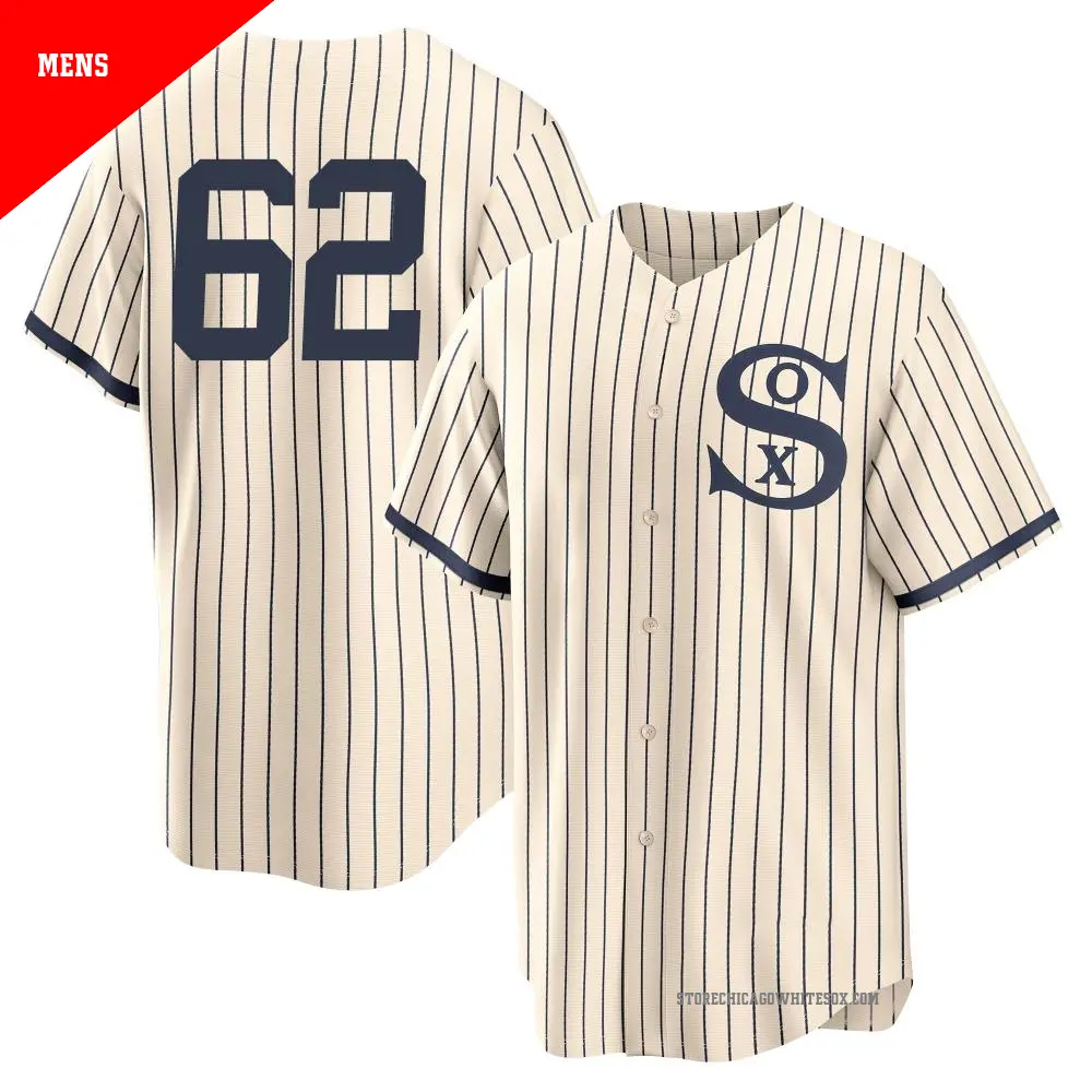 Men's ＃62 Enyel De Los Santos Chicago White Sox Cream Replica 2021 Field of Dreams Jersey