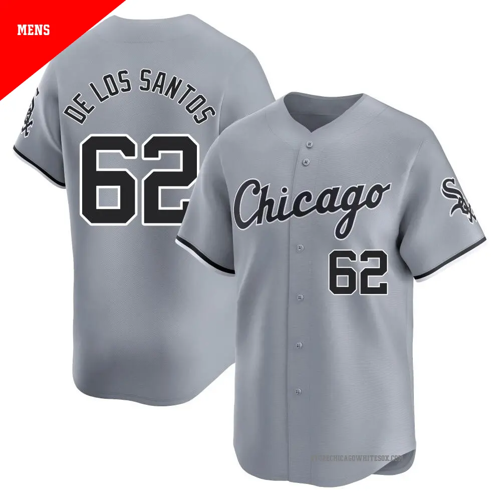 Men's ＃62 Enyel De Los Santos Chicago White Sox Gray Limited Road Jersey