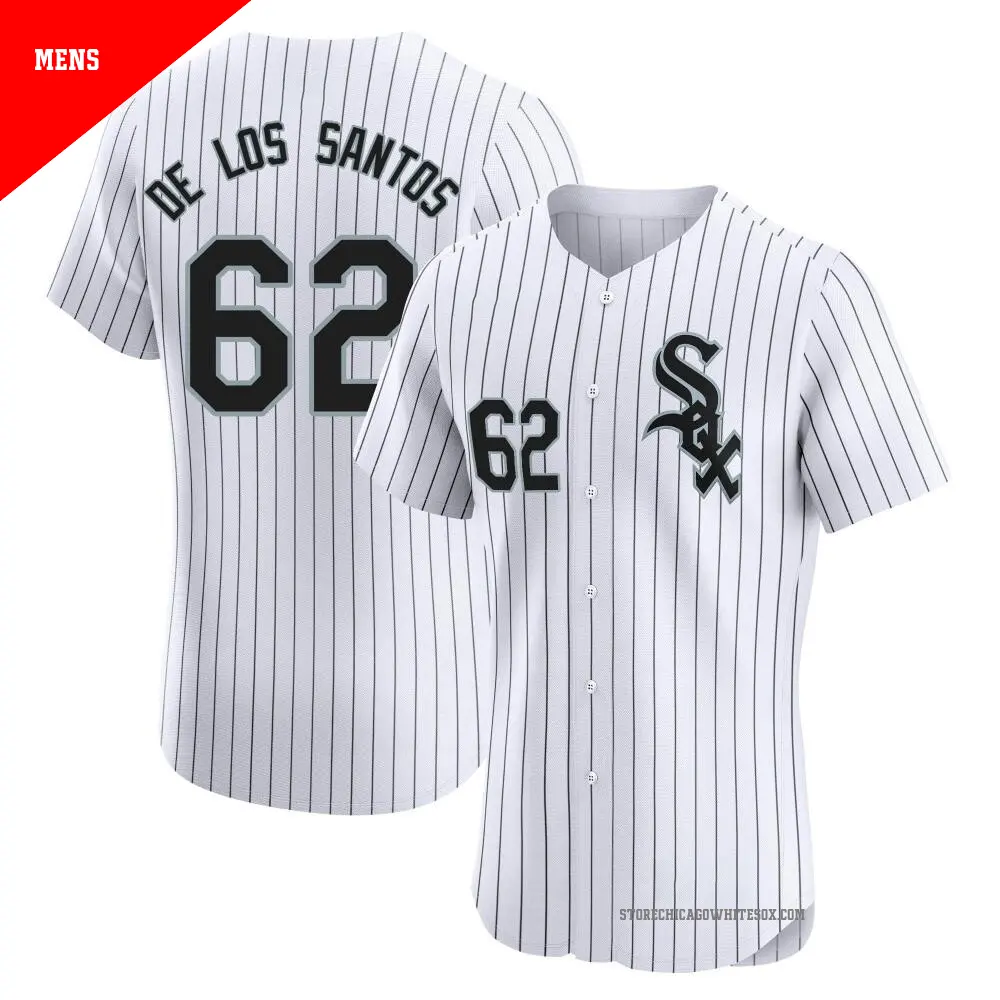 Men's ＃62 Enyel De Los Santos Chicago White Sox White Elite Home Jersey