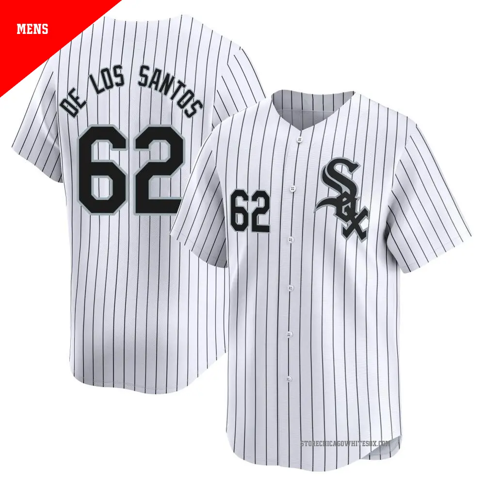 Men's ＃62 Enyel De Los Santos Chicago White Sox White Limited Home Jersey