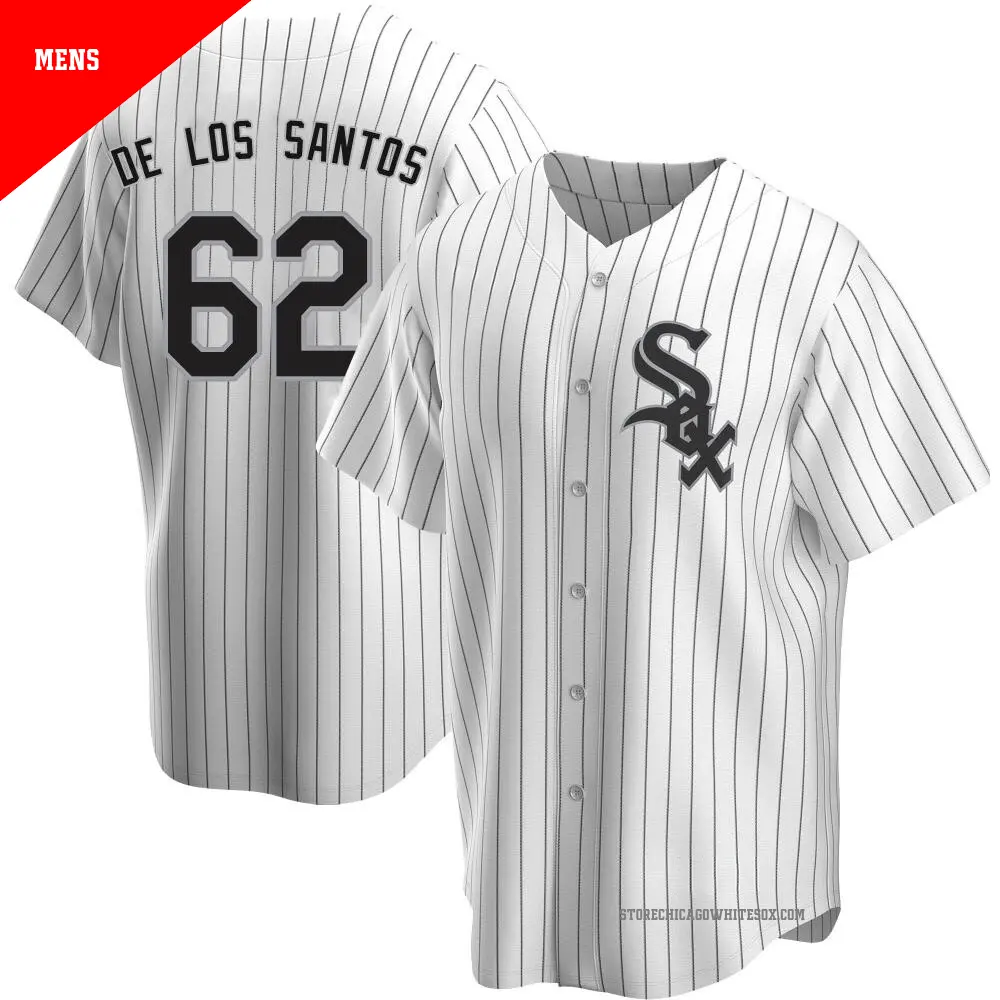 Men's ＃62 Enyel De Los Santos Chicago White Sox White Replica Home Jersey