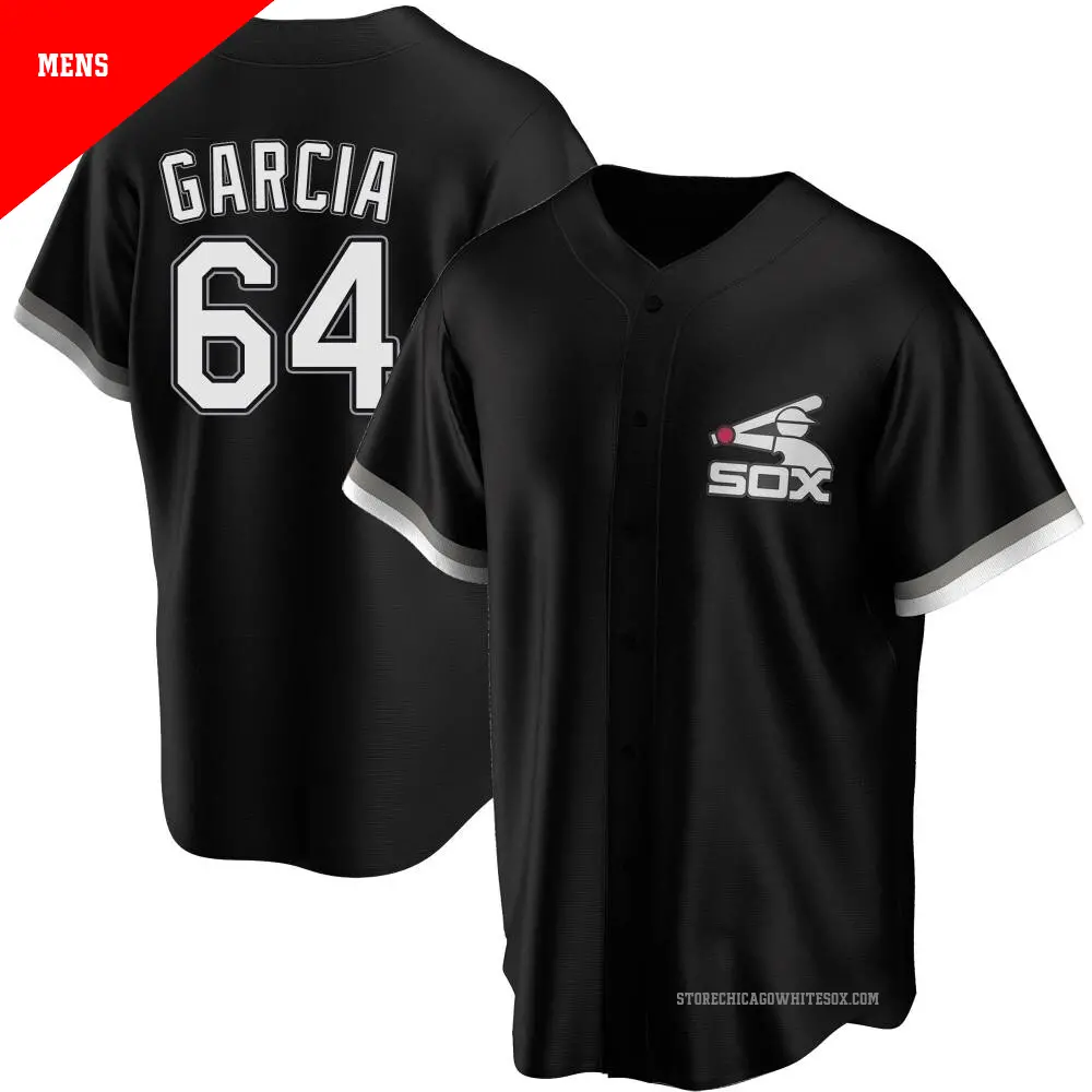 Men's ＃64 Deivi Garcia Chicago White Sox Black Replica Spring Training Jersey