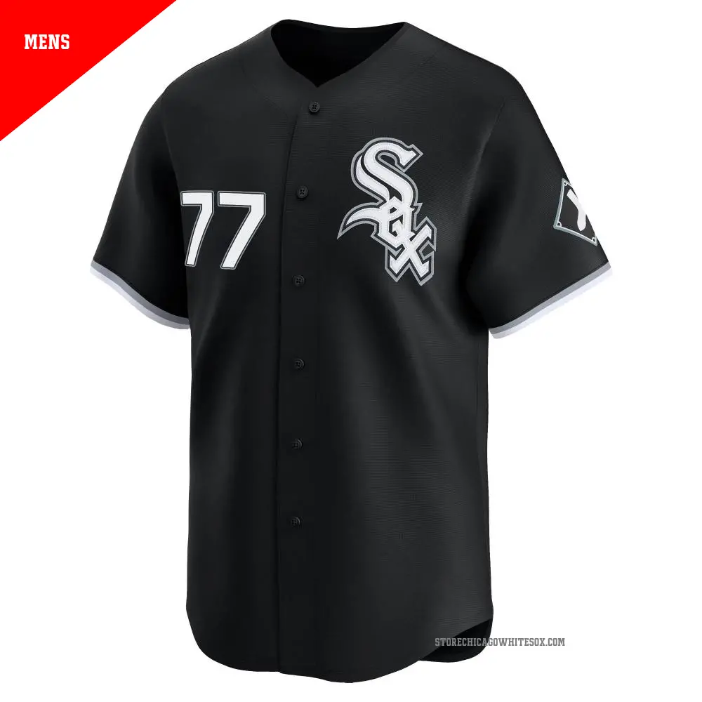 Men s 77 Micker Adolfo Chicago White Sox Black Limited Alternate Jersey