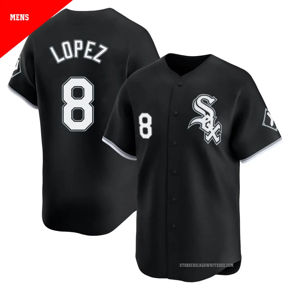 Men's #8 Nicky Lopez Chicago White Sox Black Limited Alternate Jersey