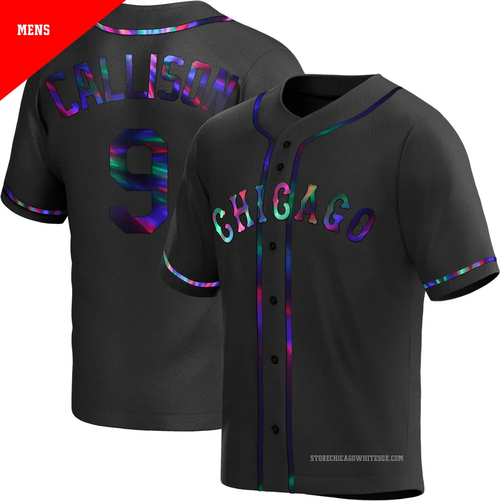 Men's ＃9 Johnny Callison Chicago White Sox Black Replica Holographic Alternate Jersey