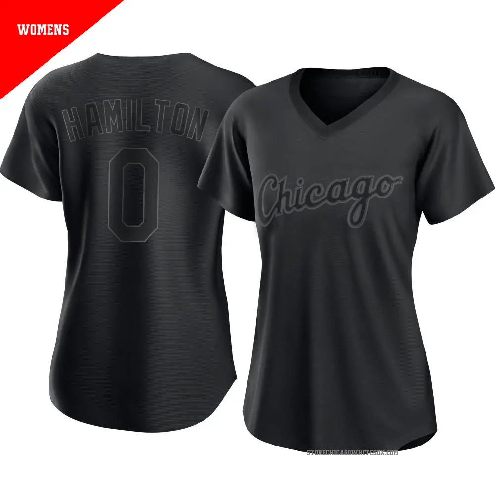 Women's ＃0 Billy Hamilton Chicago White Sox Black Authentic Pitch Fashion Jersey