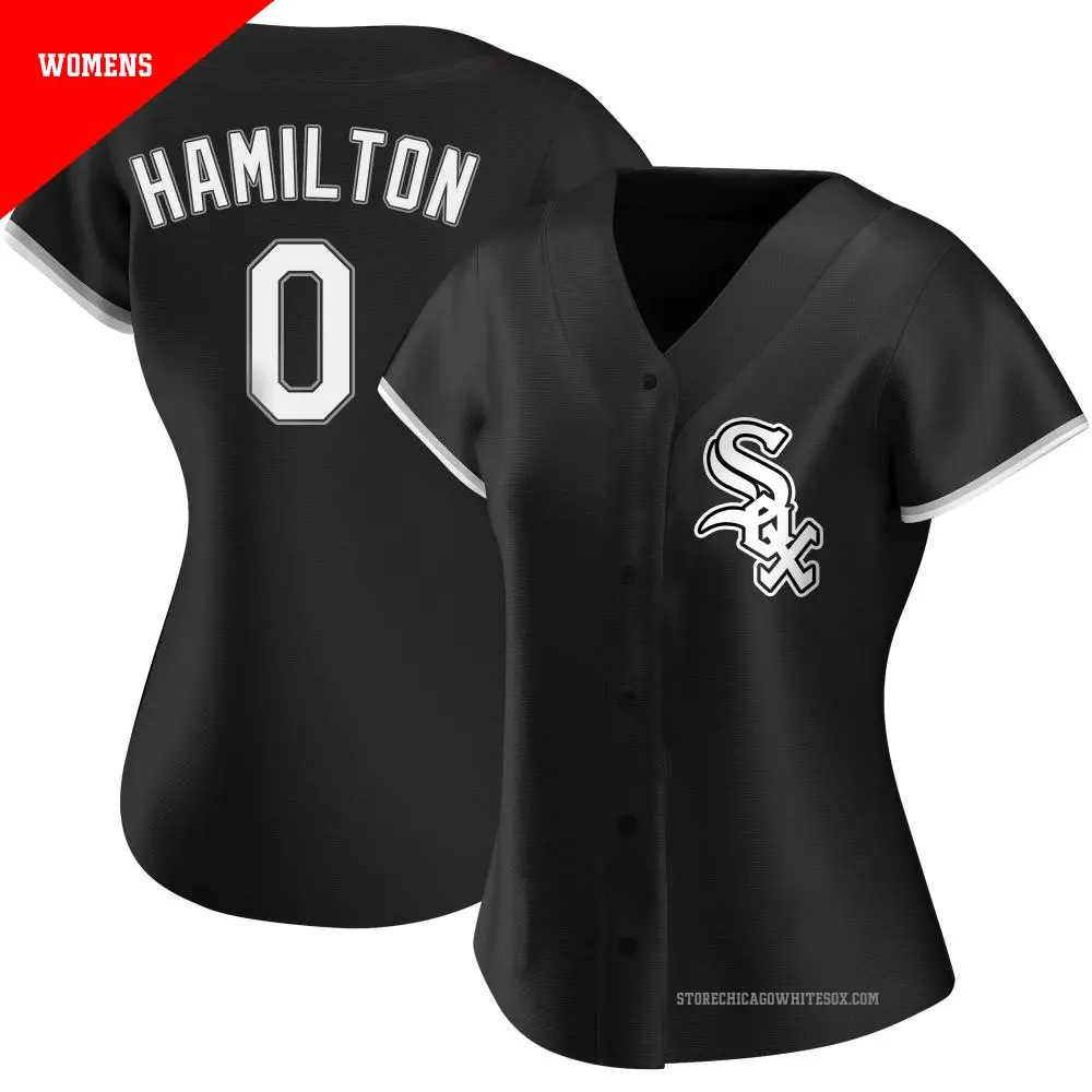 Women's ＃0 Billy Hamilton Chicago White Sox Black Replica Alternate Jersey