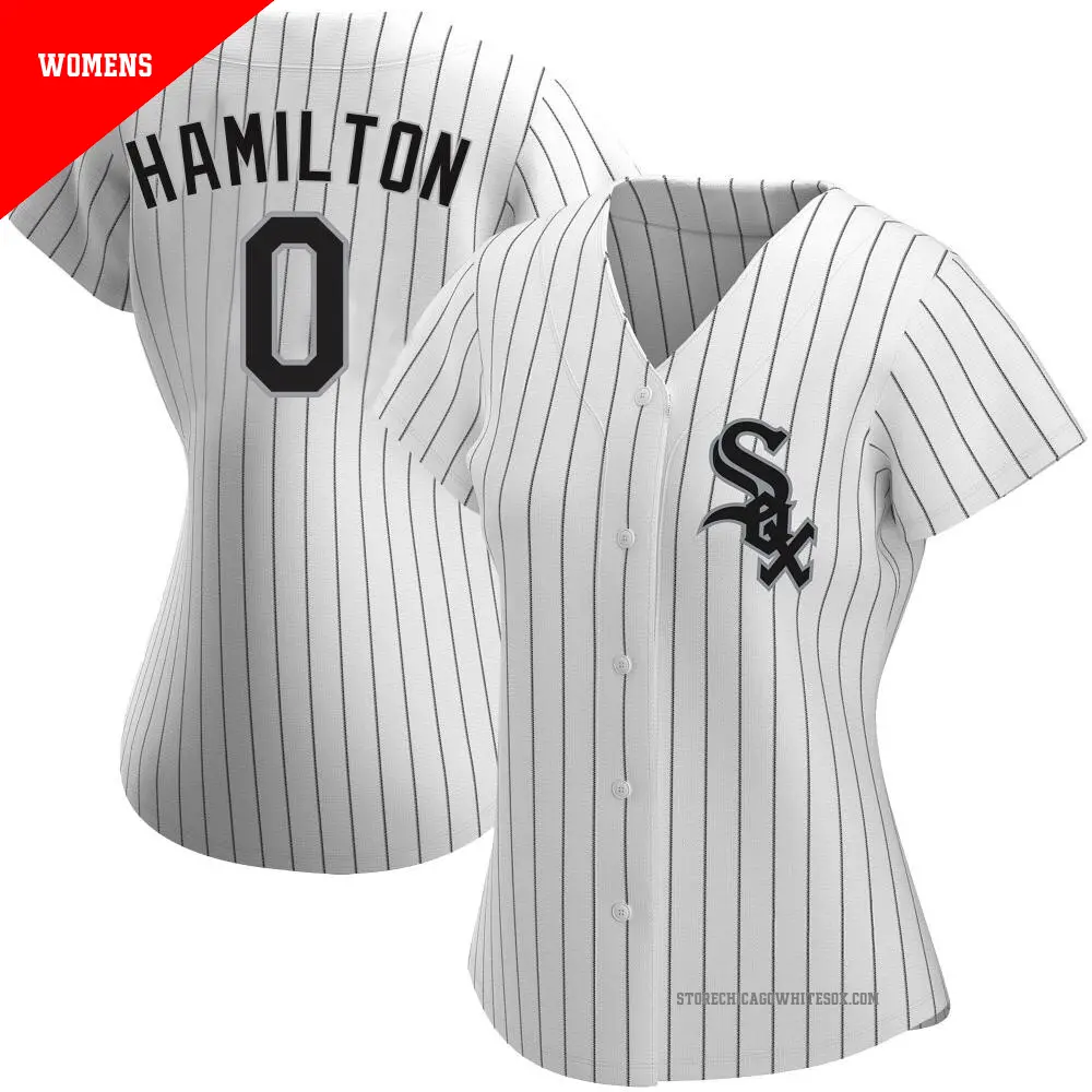 Women's ＃0 Billy Hamilton Chicago White Sox White Authentic Home Jersey