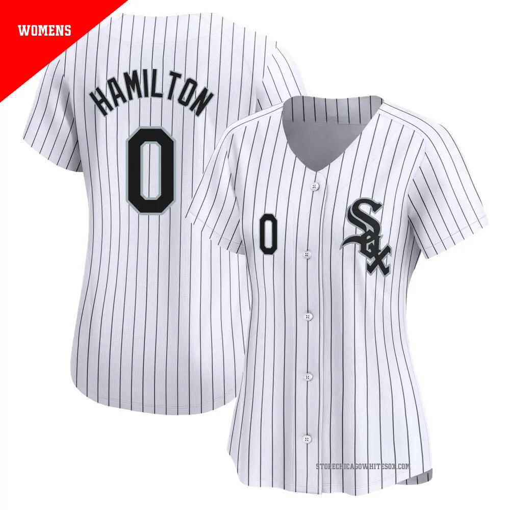 Women's ＃0 Billy Hamilton Chicago White Sox White Limited Home Jersey