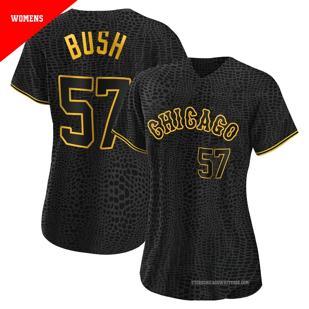 Women's ＃57 Ky Bush Chicago White Sox Black Authentic Snake Skin City Jersey