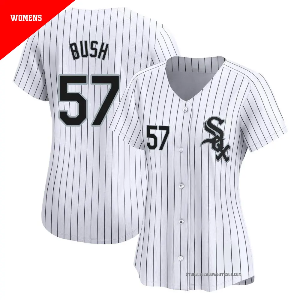 Women's ＃57 Ky Bush Chicago White Sox White Limited Home Jersey