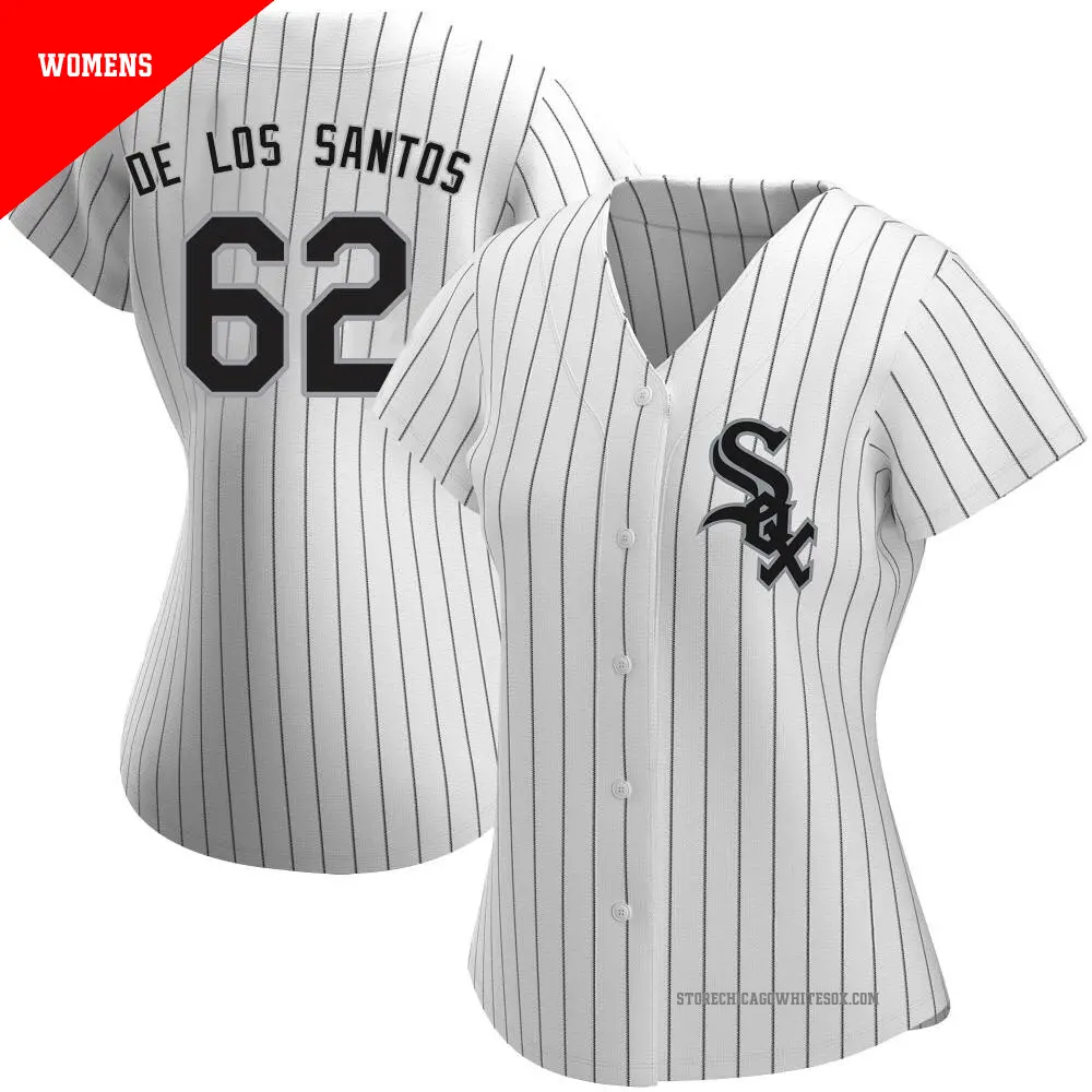 Women's ＃62 Enyel De Los Santos Chicago White Sox White Authentic Home Jersey