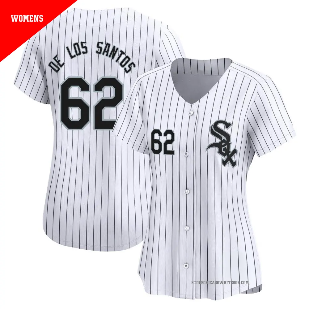 Women's ＃62 Enyel De Los Santos Chicago White Sox White Limited Home Jersey