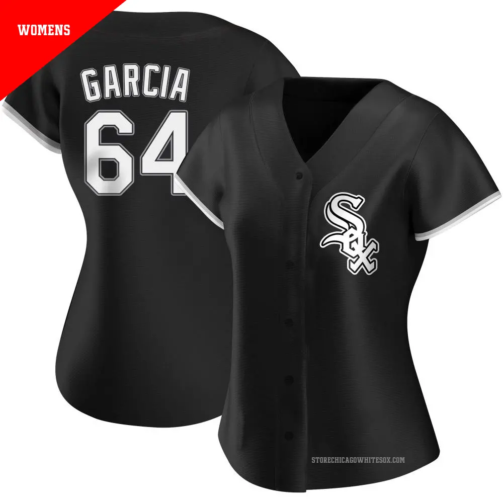 Women's ＃64 Deivi Garcia Chicago White Sox Black Authentic Alternate Jersey