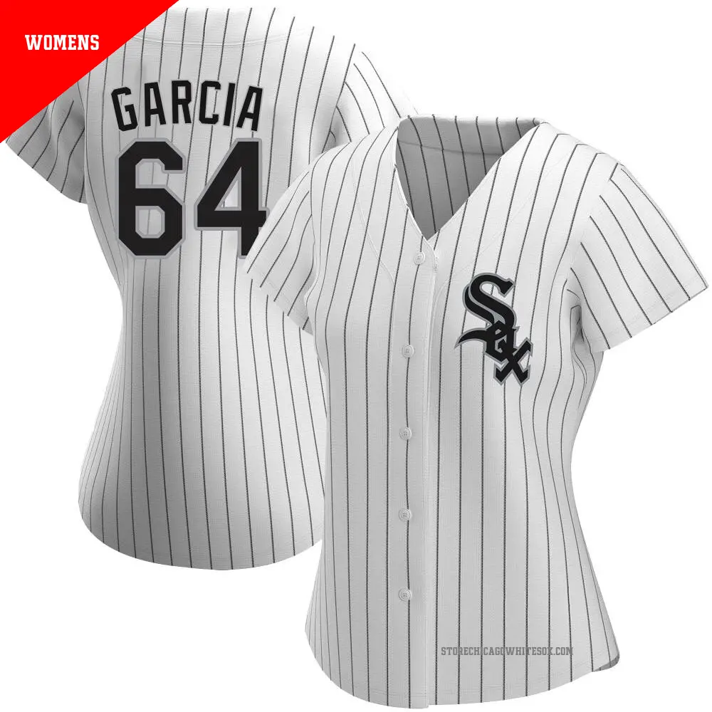 Women's ＃64 Deivi Garcia Chicago White Sox White Authentic Home Jersey