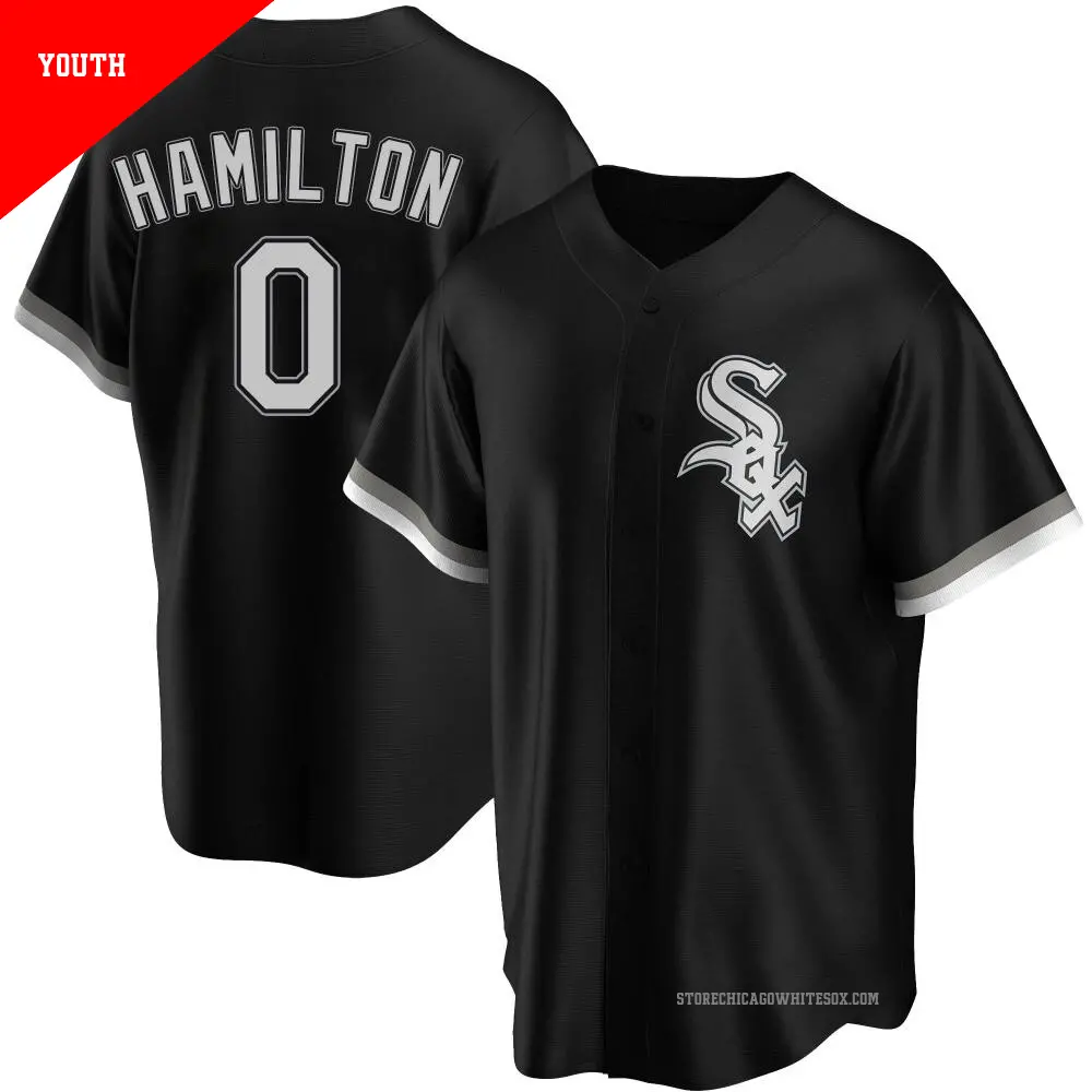 Youth ＃0 Billy Hamilton Chicago White Sox Black Replica Alternate Jersey