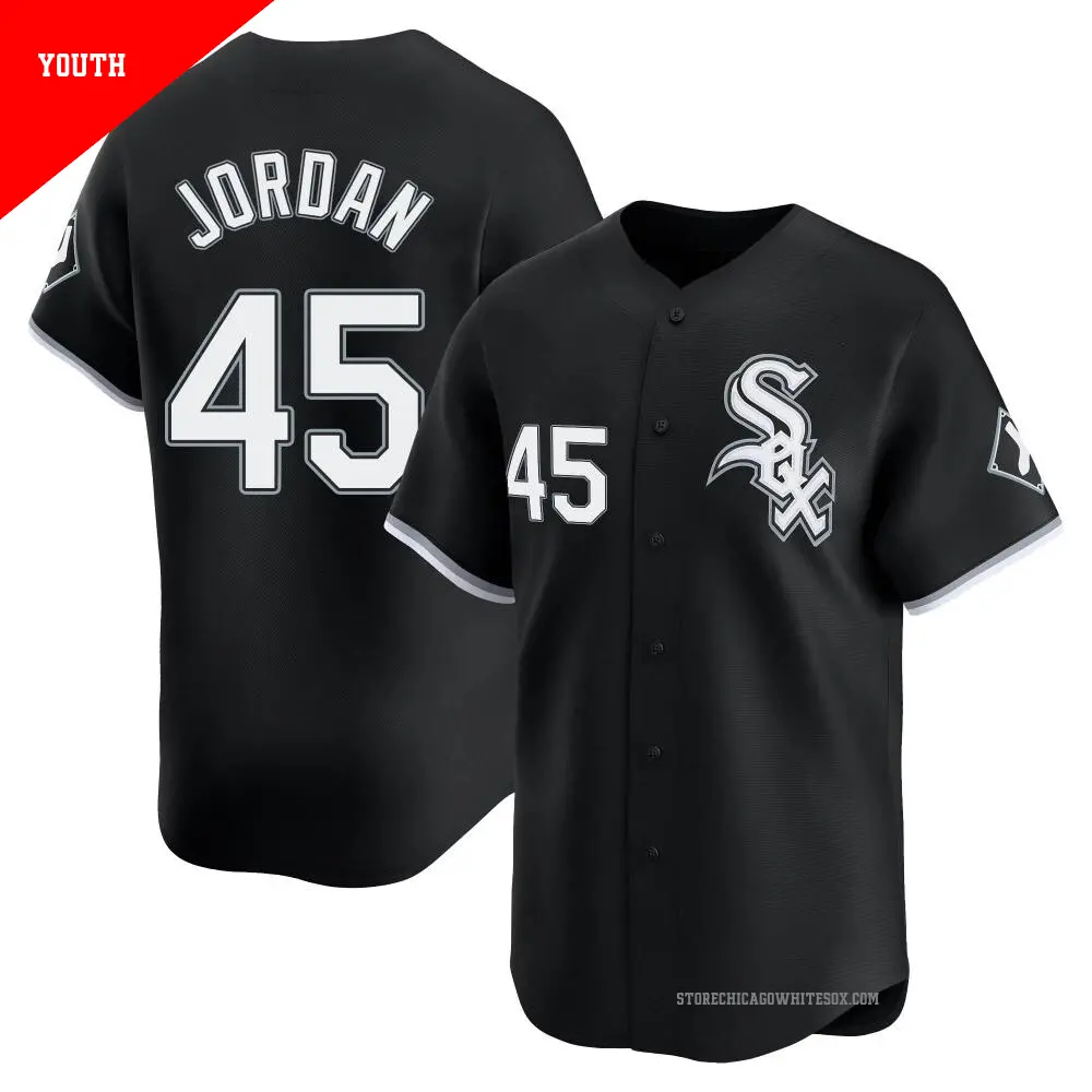 Men's #45 Michael Jordan Chicago White Sox Black Replica Pitch Fashion  Jersey