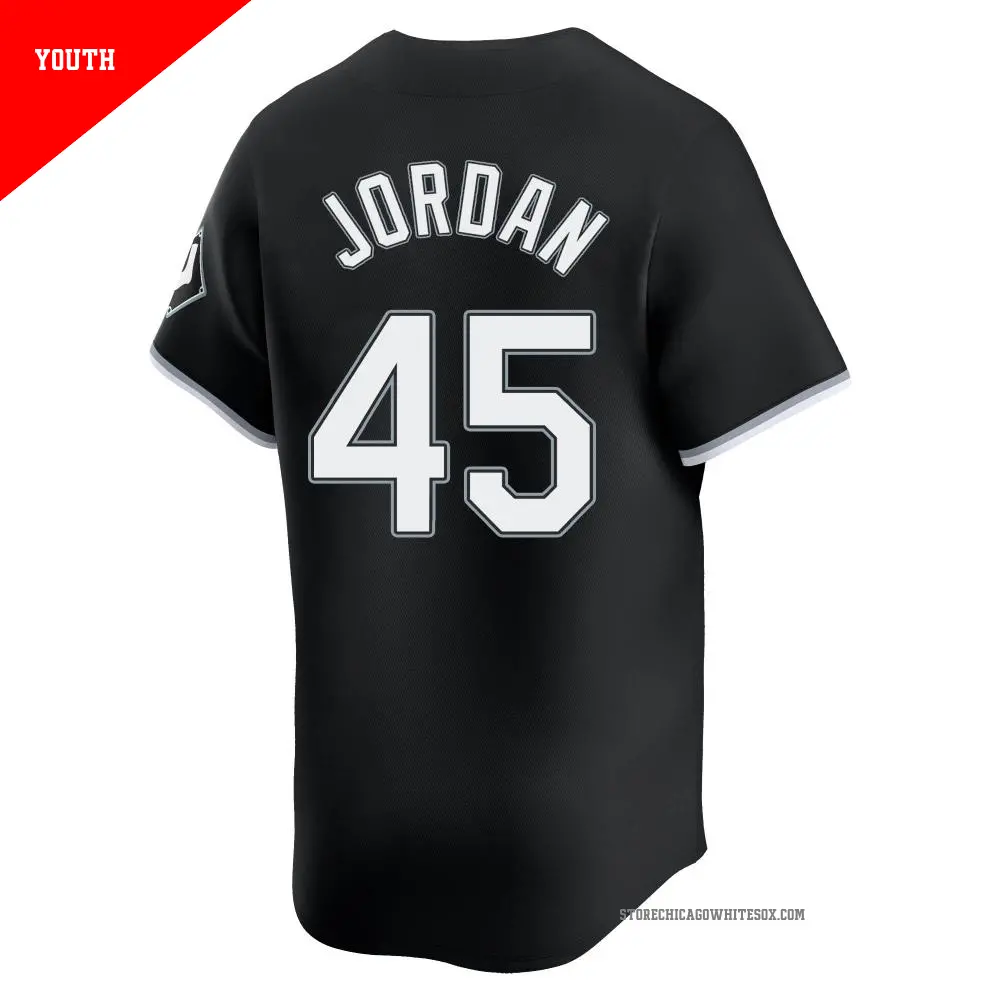 Youth 45 Michael Jordan Chicago White Sox Black Limited Alternate Jersey