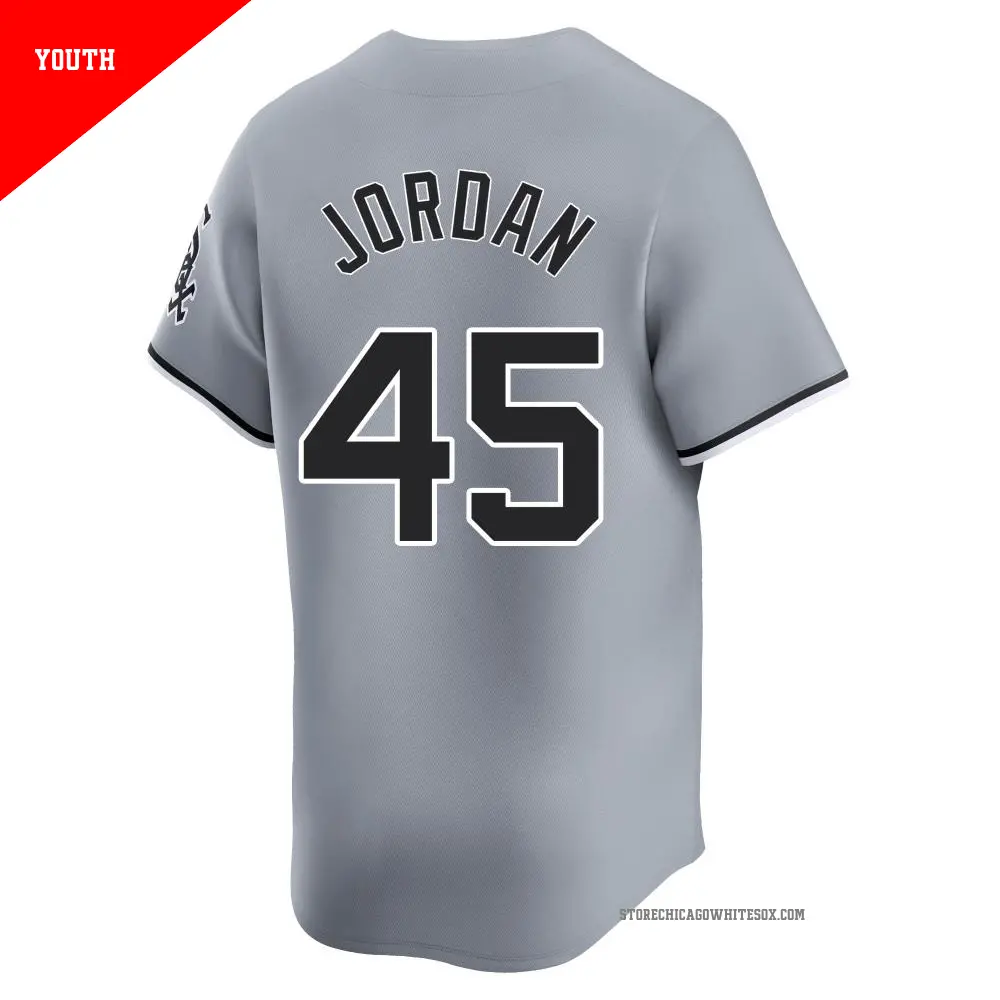 Youth 45 Michael Jordan Chicago White Sox Gray Limited Road Jersey