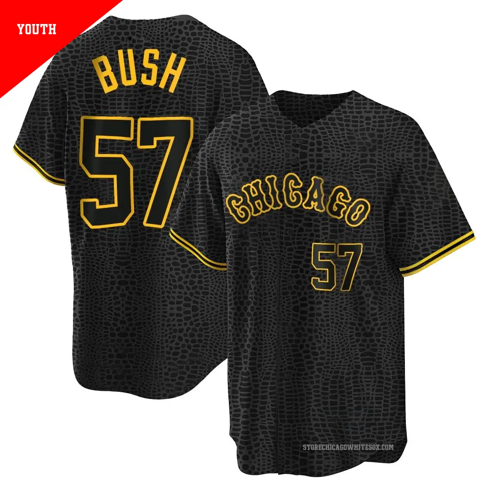 Youth ＃57 Ky Bush Chicago White Sox Black Replica Snake Skin City Jersey