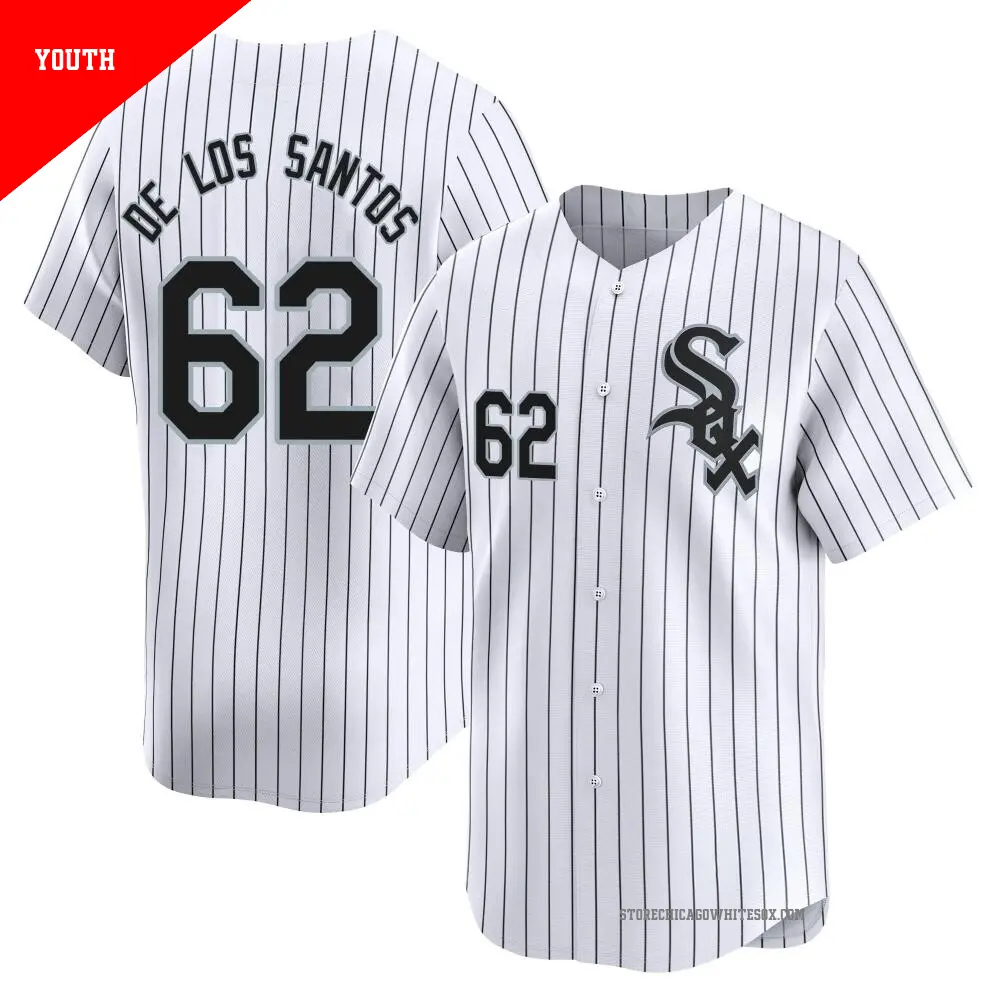 Youth ＃62 Enyel De Los Santos Chicago White Sox White Limited Home Jersey