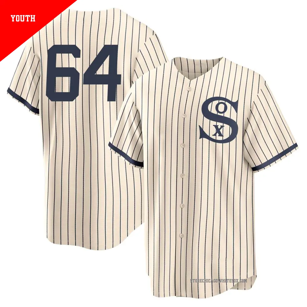 Youth ＃64 Deivi Garcia Chicago White Sox Cream Replica 2021 Field of Dreams Jersey