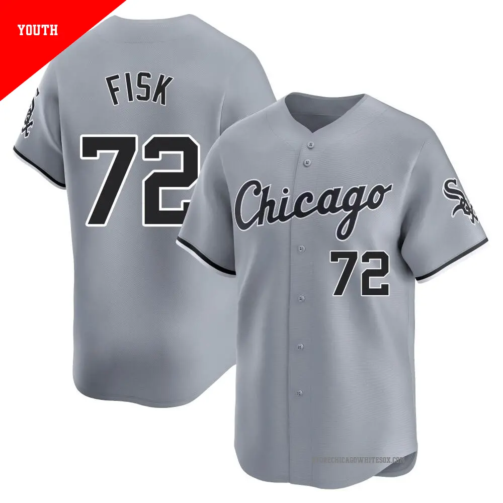 Men s 72 Carlton Fisk Chicago White Sox Gray Limited Road Jersey